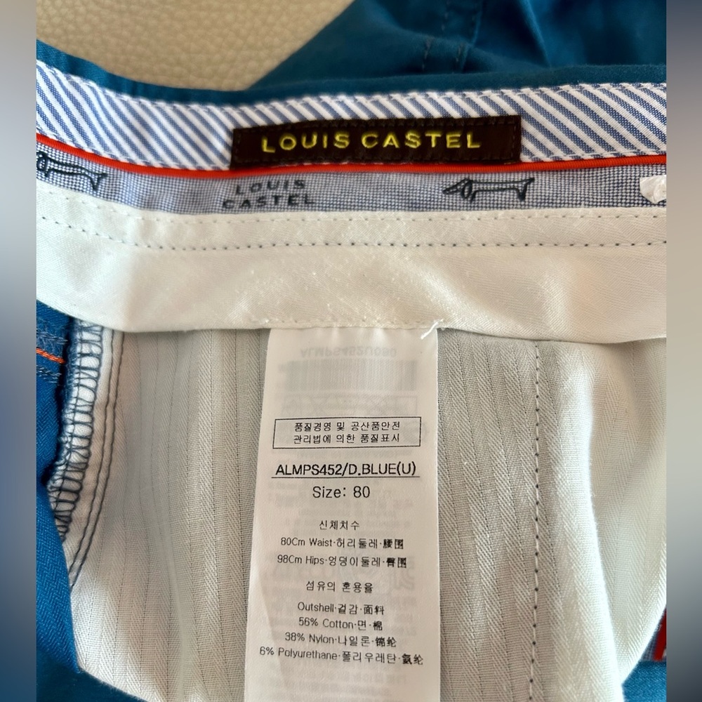 Luis Castel Men’s Golf clothing . Blue Shorts size 80 is Small wait 28